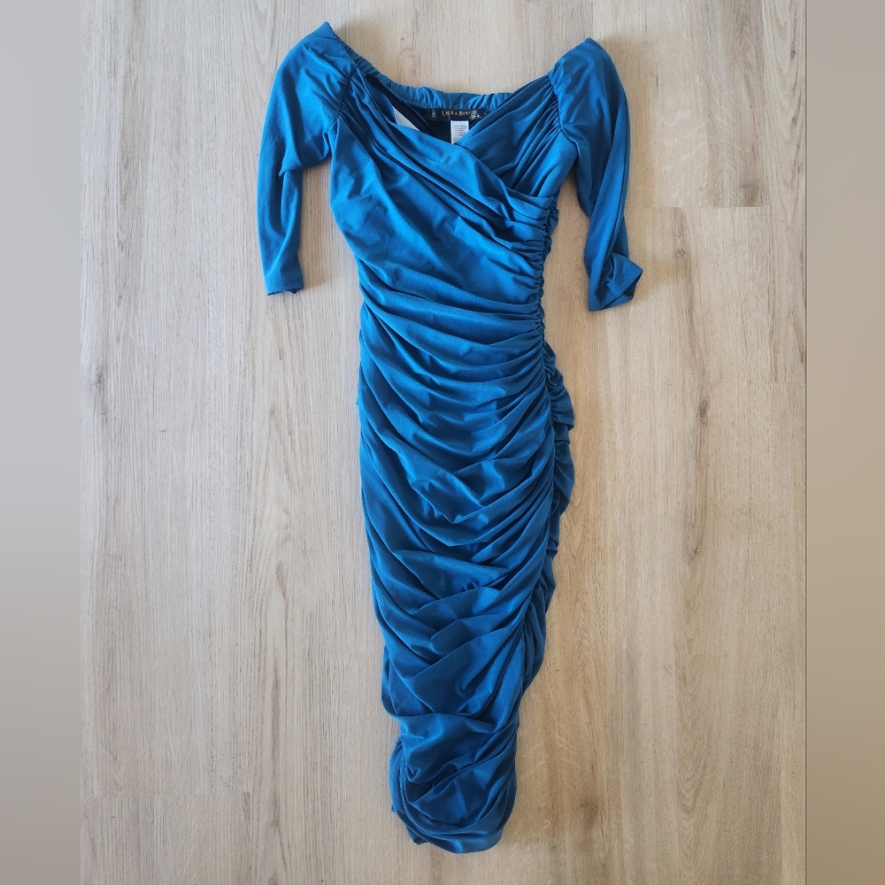 Laura Byrnes | Ruched Monica Wiggle Dress